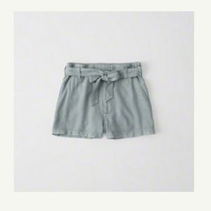 Abercrombie Belted High-Rise Shorts Light SeaFoam